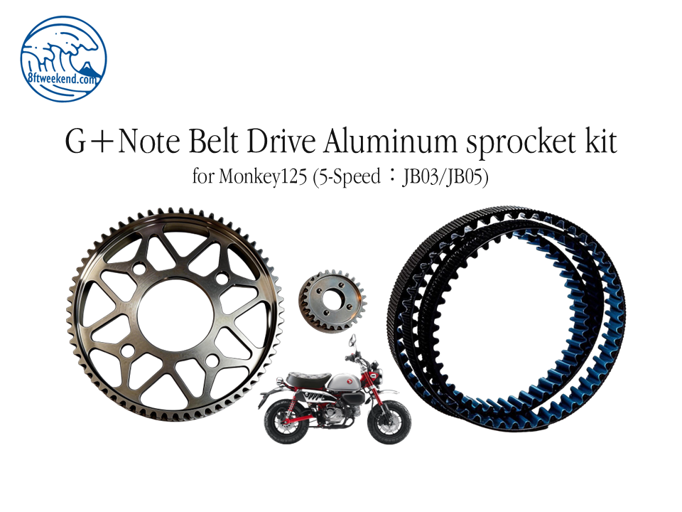 G+Note Belt Drive Aluminum sprocket kit for Monkey125 (5-Speed