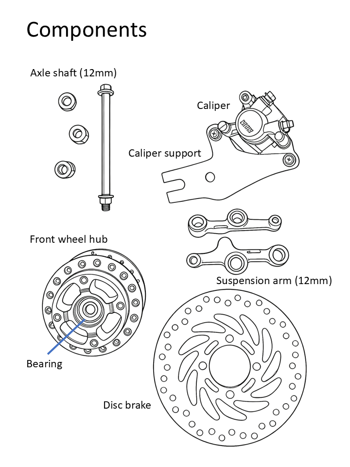 Bottom Link Disc Brake Conversion Kit for Honda Cub