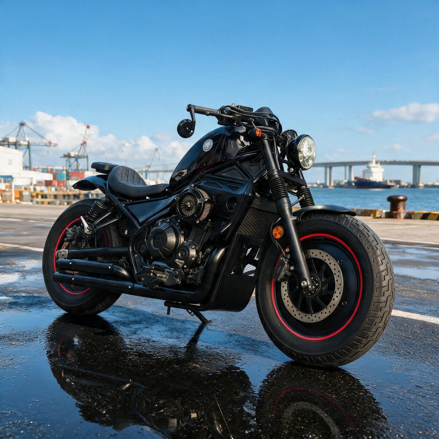 PHAN VP-014 シート Retractable passenger sheet for Honda Rebel (CMX) 250/300/500 Black　