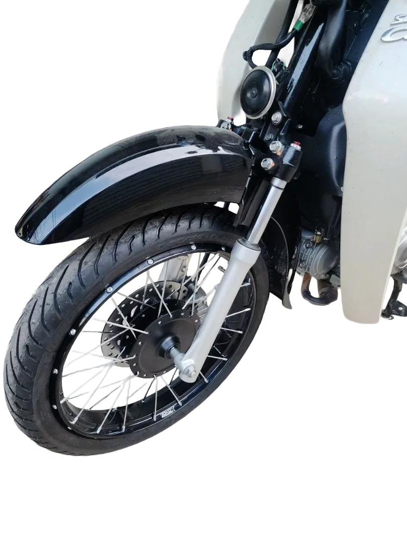チューブレスリム(ペア)1.60x17ホンダ・スーパーカブ125 Honda C125 (スポーク付きホイール+ハブ+プレート付き)