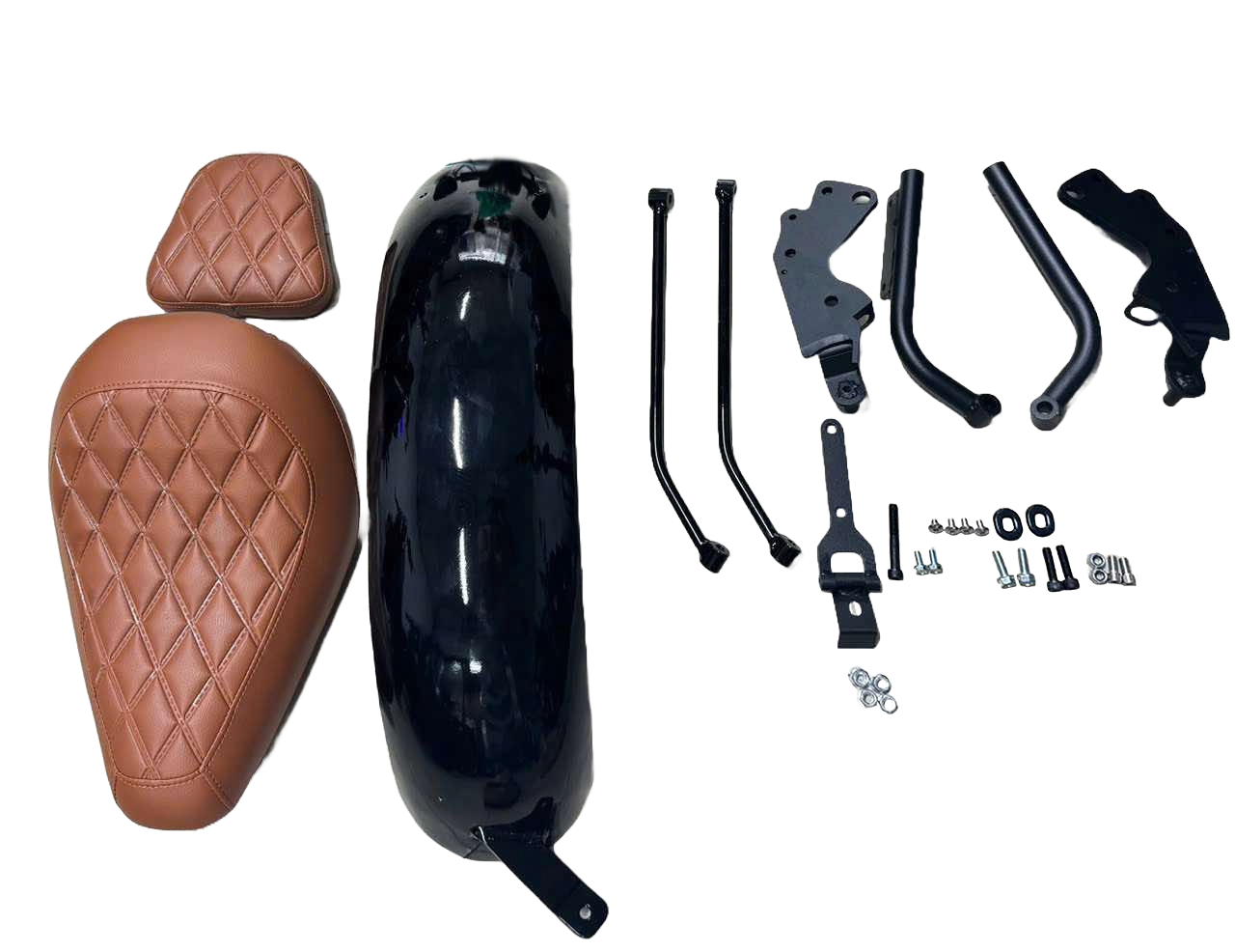 8ft-VP-007 Rebel 250/300/500 Retractable passenger brown seat &amp; Rear Fender set ver.2 (shipping included)